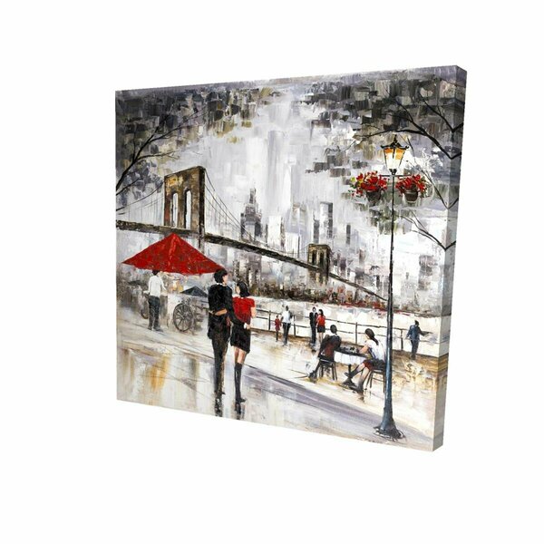 Fondo 32 x 32 in. Couple In New York City-Print on Canvas FO2788223